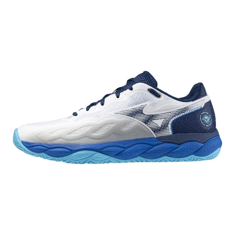 Chaussure Mizuno Wave Enforce Court AC Toutes Surfaces Blanc/bleu 4 Chaussure Mizuno Wave Enforce Court AC Toutes Surfaces Blanc/bleu – Image 2