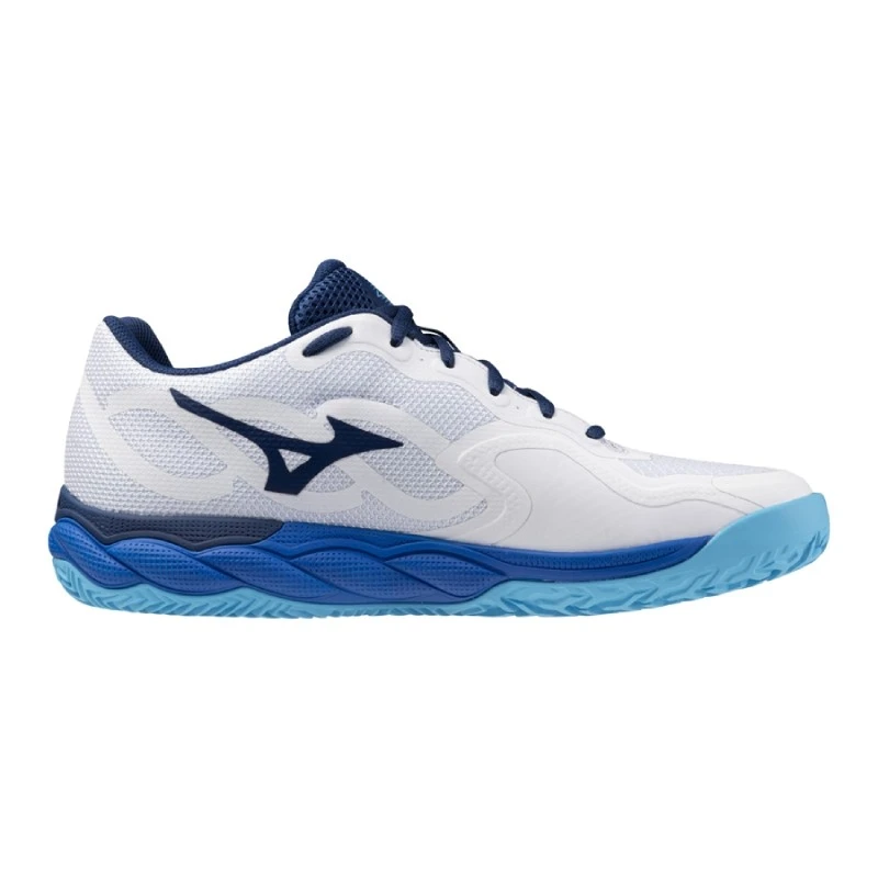 Chaussure Mizuno Wave Enforce Court AC Toutes Surfaces Blanc/bleu 5 Chaussure Mizuno Wave Enforce Court AC Toutes Surfaces Blanc/bleu – Image 3