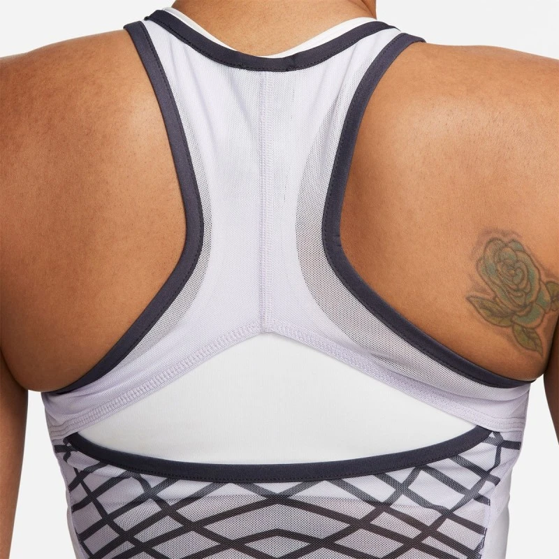 Débardeur Femme NikeCourt Dri-FIT Slam Blanc/Violet 6 Débardeur Femme NikeCourt Dri-FIT Slam Blanc/Violet – Image 4