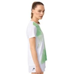 Tee-Shirt Femme Head Tie-Break Blanc/Vert 9 Tee-Shirt Femme Head Tie-Break Blanc/Vert -Tennis-Compagnie tee shirt femme head tie break blancvert 2