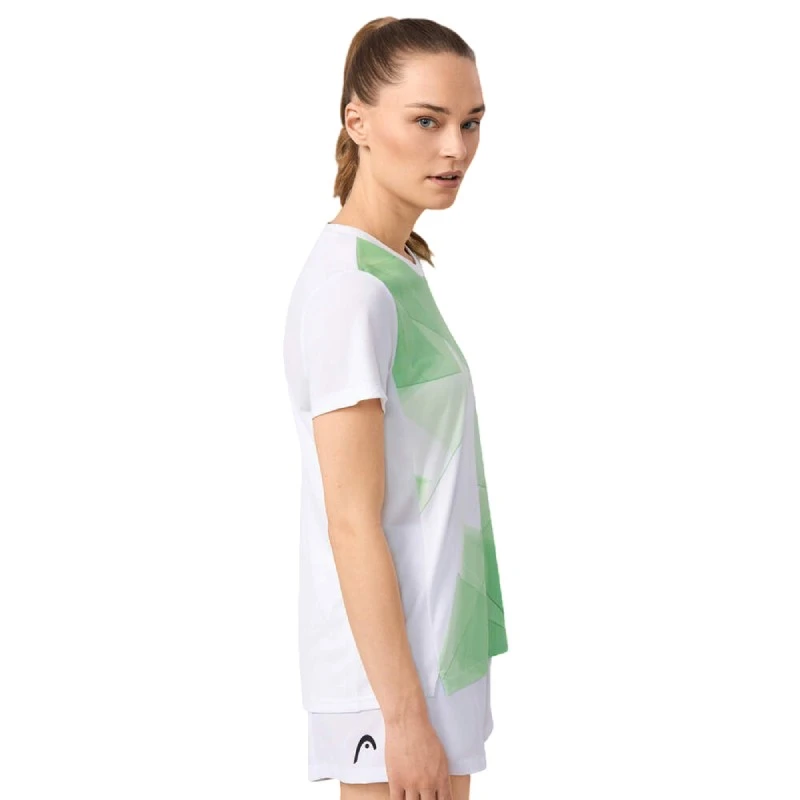 Tee-Shirt Femme Head Tie-Break Blanc/Vert 5 Tee-Shirt Femme Head Tie-Break Blanc/Vert – Image 3
