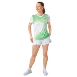 Tee-Shirt Femme Head Tie-Break Blanc/Vert 11 Tee-Shirt Femme Head Tie-Break Blanc/Vert -Tennis-Compagnie tee shirt femme head tie break blancvert 4