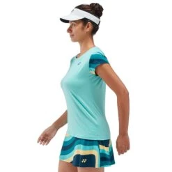 Tee-Shirt Femme Yonex Melbourne 2024 Turquoise 12 Tee-Shirt Femme Yonex Melbourne 2024 Turquoise -Tennis-Compagnie tee shirt femme yonex melbourne 2024 turquoise 4