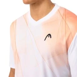 Tee-Shirt Head Topspin Blanc/Orange -Tennis-Compagnie tee shirt head topspin blancorange 2