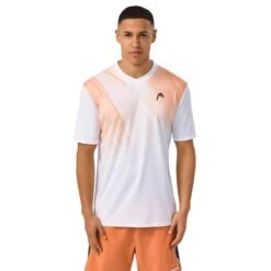 Tee-Shirt Head Topspin Blanc/Orange